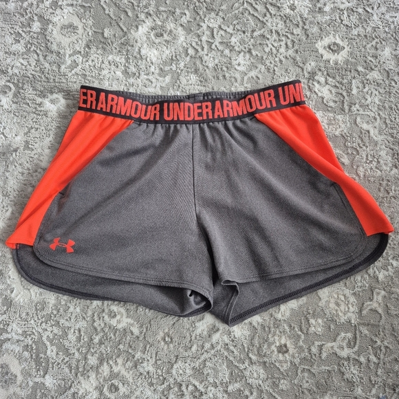 Under Armour Women's Grey HeatGear Loose Fit Athletic Running Shorts Size Small - Picture 2 of 6
